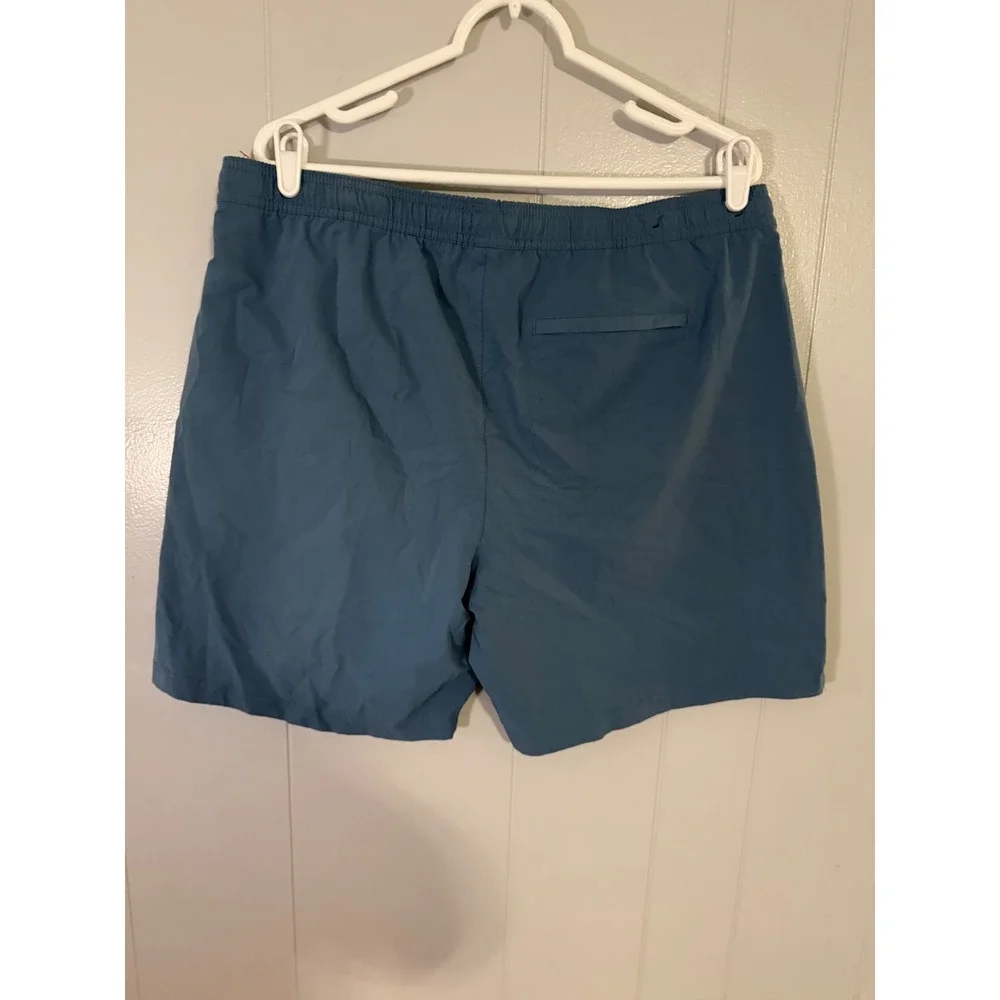 Lands End Swim Trunks Mens XL Blue Elastic Waist Drawstring‎ Pockets